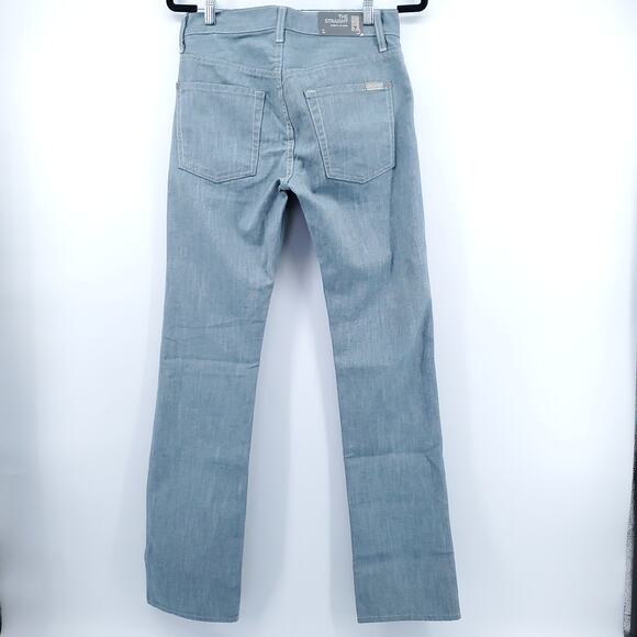 7 For All Mankind LEA Retro Western Boho The Straight Modern Light Med Wash  28 - Picture 9 of 12